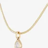 Halskette aus Gelbgold und Diamant Pear Drop Snake