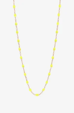 Halskette aus Roségold und Harz Classique Gigi Jaune Fluo