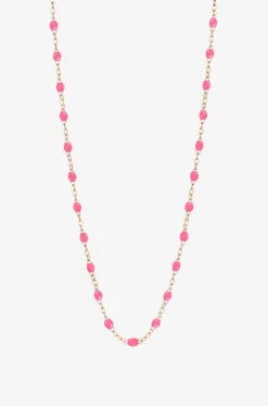 Halskette aus Roségold und Harz Classique Gigi Rose Fluo