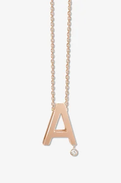 Halskette aus Roségold und Diamant Abécédaire A