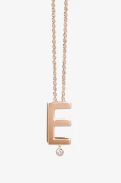 Halskette aus Roségold und Diamant Abécédaire E