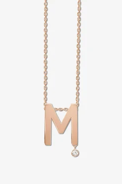 Halskette aus Roségold und Diamant Abécédaire M