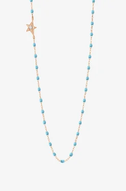 Halskette aus Roségold und Diamant Étoile Aqua - 42 cm