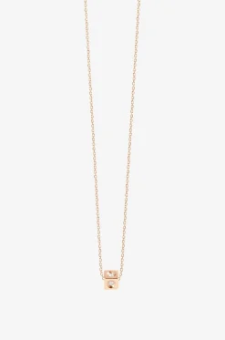 Halskette aus Roségold und Diamant Cubix