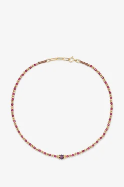 Halskette aus Rubinen und Amethyst Adhiya
