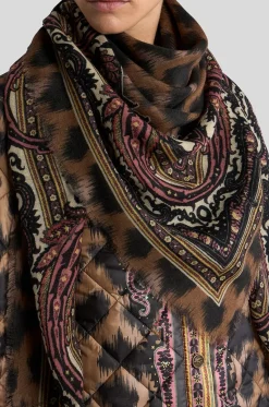 Halstuch aus Wolle und Kaschmir Paisley Leopard Aida