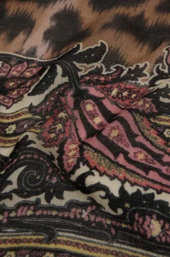 Halstuch aus Wolle und Kaschmir Paisley Leopard Aida