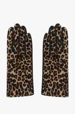 Handschuhe aus Lamm- und Kalbsleder mit Leopardenprint Susan