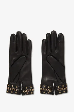 Handschuhe aus Leder mit Kettendetails Siloe