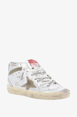 Hohe Metallic-Leder-Sneakers mit Wildleder Mid Star