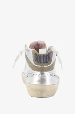 Hohe Metallic-Leder-Sneakers mit Wildleder Mid Star