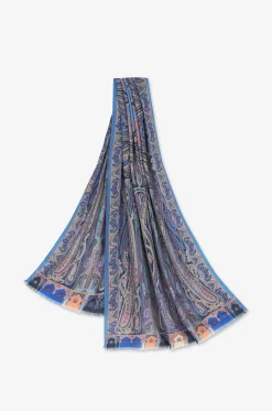 Kaschmir- und Seidenschal mit Paisleyprint