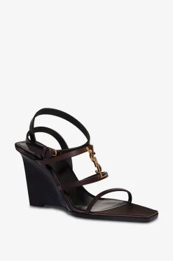 Keilsandalen aus Glattleder Cassandre 80