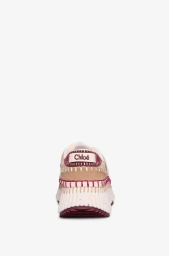 Keilsneakers aus Leder und Stoff Nama