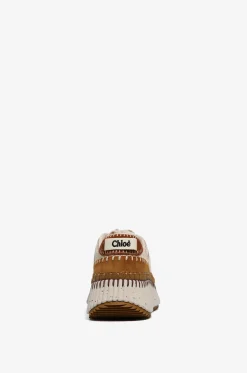 Keilsneakers aus Leder und Stoff Nama