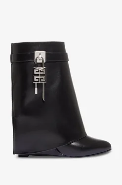 Keilstiefeletten aus Kalbsleder Shark Lock 90