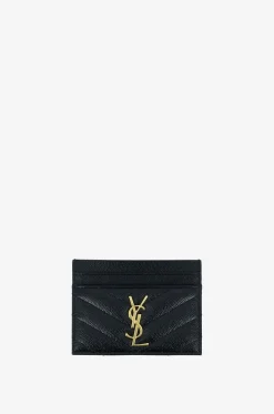 Kleines gestepptes Leder-Kartenetui Monogram