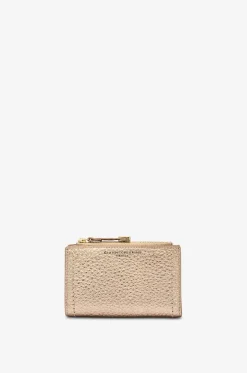 Kompakte Brieftasche aus genarbtem Leder mit Reissverschluss Bubble