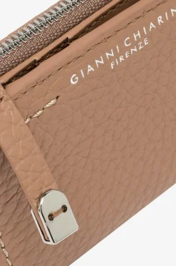 Kompakte Brieftasche aus genarbtem Leder mit Reissverschluss Bubble