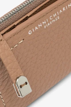 Kompakte Brieftasche aus genarbtem Leder mit Reissverschluss Bubble