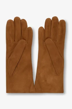 Kurze Wildlederhandschuhe mit Kaschmirfutter