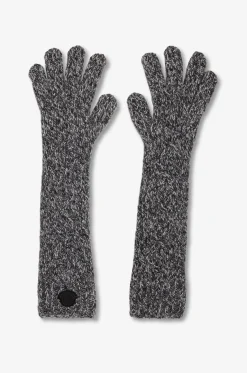 Lange Alpaka-Strick- und Lurex-Handschuhe
