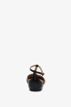 Lederballerinas mit T-Riemen und Schmucknieten Céleste