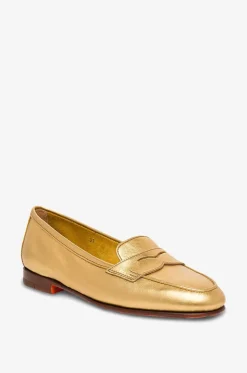 Loafer aus metallisiertem Leder Carla