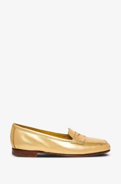 Loafer aus metallisiertem Leder Carla