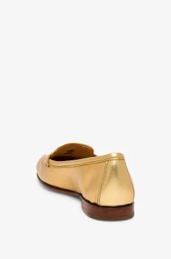 Loafer aus metallisiertem Leder Carla