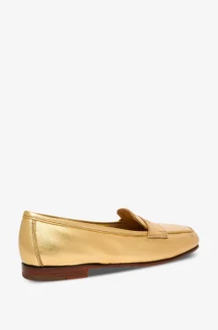 Loafer aus metallisiertem Leder Carla