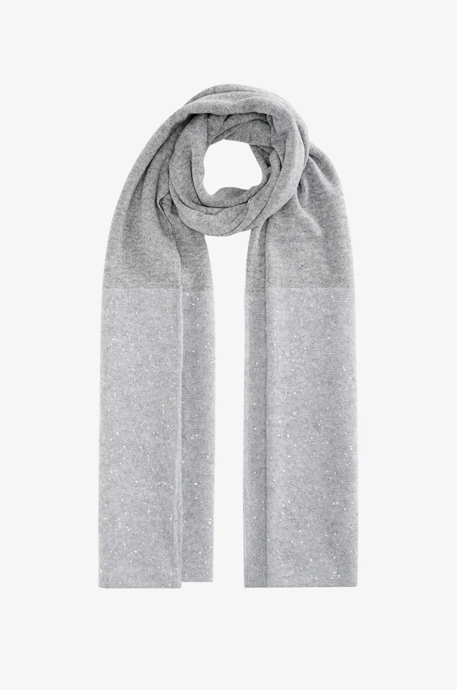 Maxi-Strickschal aus Platinum-Faden mit Pailletten
