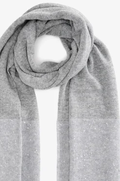 Maxi-Strickschal aus Platinum-Faden mit Pailletten