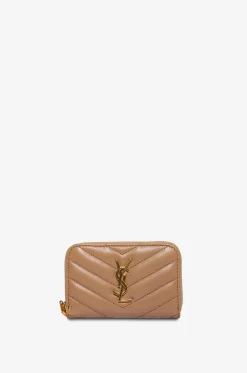 Mini-Brieftasche aus gestepptem Leder mit Zip Cassandre