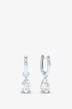 Minicreolen aus Weissgold mit Diamant Allday Jumbo Pear Drop
