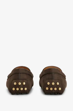 Mokassins aus Kalbsnubukleder mit goldenen Nieten Gommino Tod's