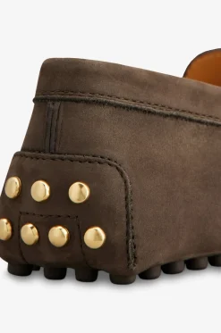 Mokassins aus Kalbsnubukleder mit goldenen Nieten Gommino Tod's