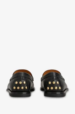 Mokassins aus Leder mit Nieten Slipper