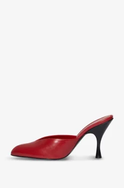 Mules mit hohen Absätzen aus Leder Sitting Pretty