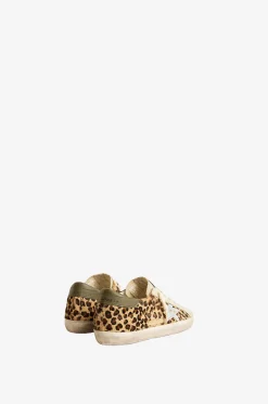 Niedrige bedruckte Sneakers aus Kalbshaarleder Super-Star
