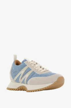 Niedrige Denim- und Wildledersneakers Pacey