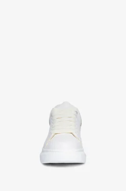 Niedrige Glattleder-Sneakers mit genarbtem Leder Oversize Candid