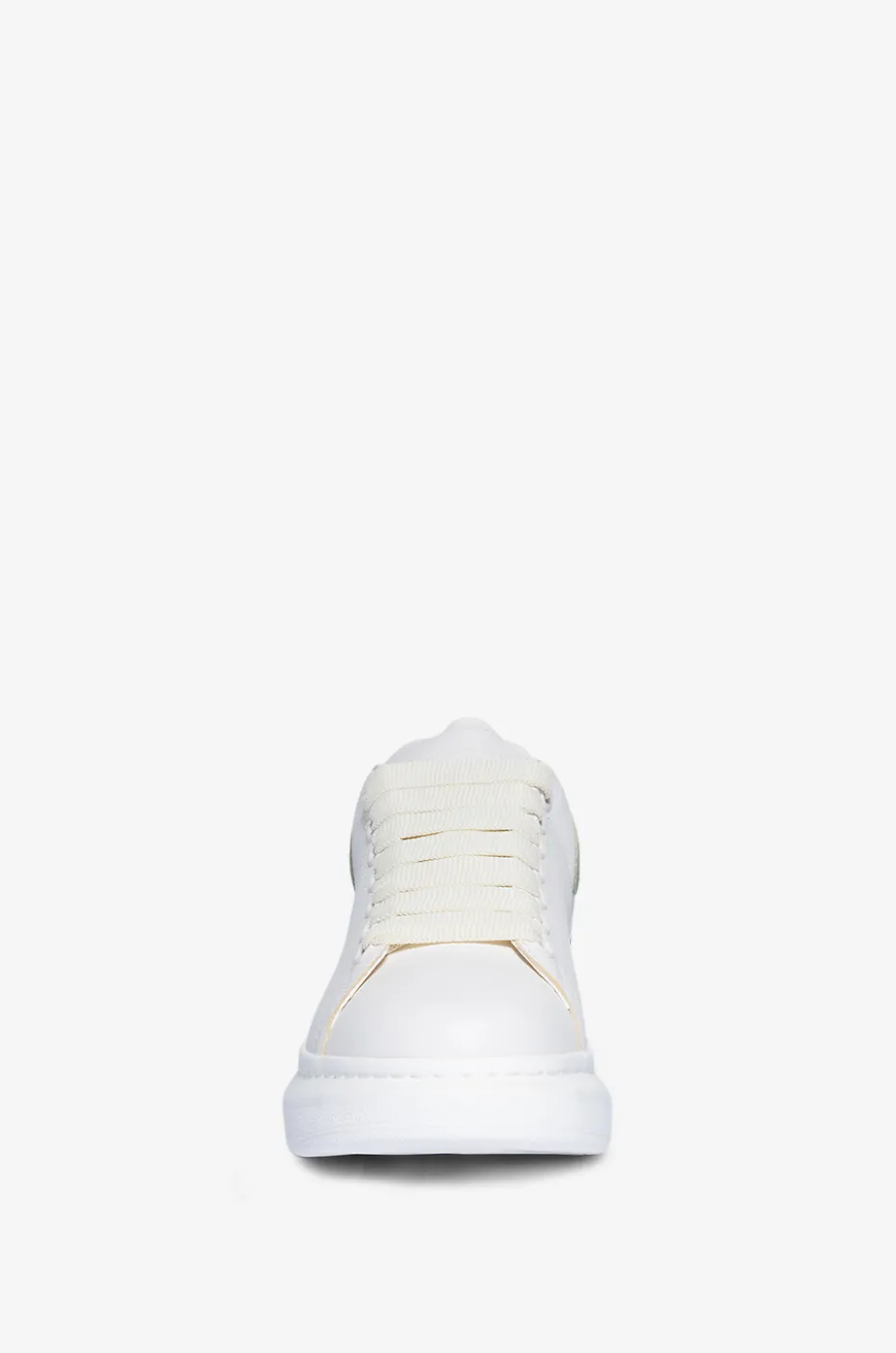 Niedrige Glattleder-Sneakers mit genarbtem Leder Oversize Candid