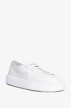 Niedrige Leder-Schnürsneakers