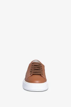 Niedrige Leder-Schnürsneakers