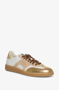 Niedrige Leder-Schnürsneakers mit Metallic-Detail DBS-Olympid