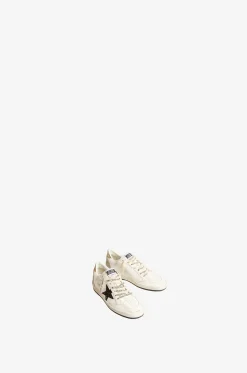 Niedrige Ledersneakers mit Glitter Ballstar
