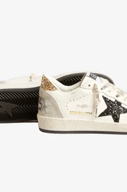 Niedrige Ledersneakers mit Glitter Ballstar