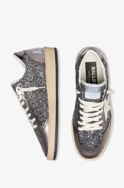 Niedrige Ledersneakers mit Glitzerdetails Ball Star