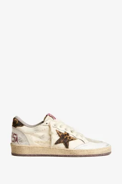 Niedrige Nappaledersneakers mit Leoparden-Stern Ballstar